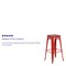 Merrick Lane Dalton Series Backless Metal Dining Stool with Wooden Seat for Indoor Use